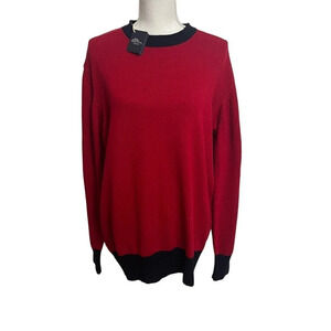 LL Bean NWT Red/Black Sweater 100% Cotton